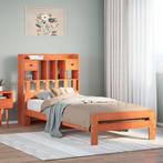vidaXL Bed met boekenkast zonder matras grenenhout wasbruin, Huis en Inrichting, Slaapkamer | Bedden, Verzenden, Nieuw, Bruin
