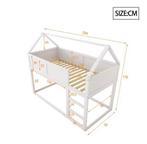 Laag stapelbed 90x200 cm van massief hout met trap, Verzenden, Nieuw