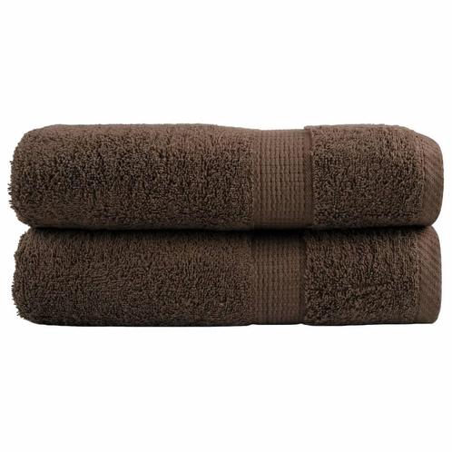 vidaXL Badhanddoeken SOLUND 2 st 600 g/m² 70x140 cm bruin, Huis en Inrichting, Badkamer | Badtextiel en Accessoires, Bruin, Nieuw