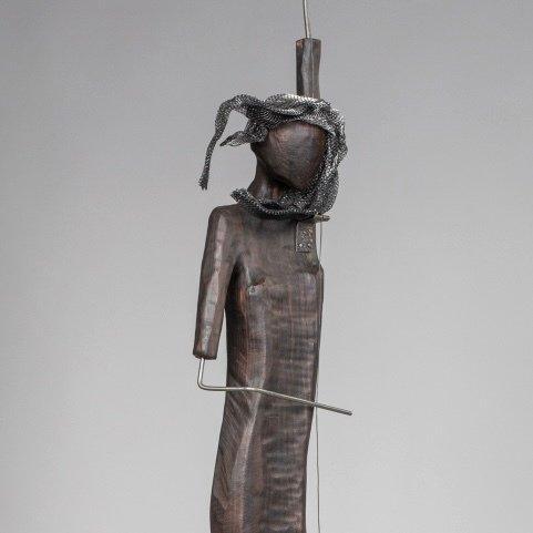 Karol Dusza (XX-XXI) - sculptuur, The Musician 176cm , 12kg, Antiek en Kunst, Curiosa en Brocante