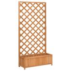 Plantenbak met latwerk bruin | Tweedekansje | Tuin & Balkon, Nieuw, Ophalen of Verzenden, 60 tot 100 cm, 60 cm of meer