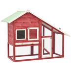 vidaXL Konijnenhok 140x63x120 cm massief vurenhout rood en, Dieren en Toebehoren, Verzenden, Nieuw