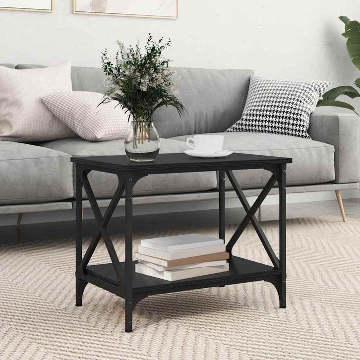vidaXL Bijzettafel Zwart eiken, Huis en Inrichting, Tafels | Salontafels, Nieuw, Overige houtsoorten, Verzenden