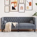 vidaXL Chesterfieldbank Donkergrijs 174 x 74.5 x 70.5 cm, Verzenden, Nieuw, Stof, Minder dan 150 cm