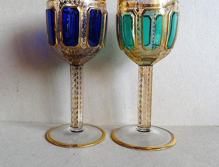 Moser & Söhne - Kelk (2) - Kristal, Goud - Kristallen, Huis en Inrichting, Overige Huis en Inrichting