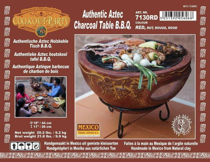 SOL-Y-YO Mexicaanse tafelbarbecue vuurschaal met decoratie, Tuin en Terras, Houtskoolbarbecues, Nieuw, Met accessoires, Ophalen of Verzenden