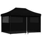 Partytent inklapbaar pop-up met 4 zijwanden zwart, Verzenden, Nieuw, 2 meter of meer, Partytent