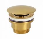 Luxe afvoerplug met vaste waste 5/4, geborsteld messing /, Ophalen of Verzenden, Nieuw, Koper, Wastafel