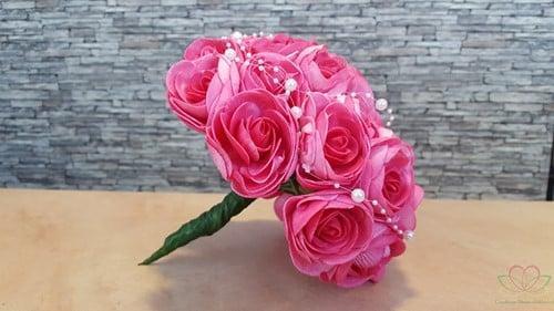 Bruidsboeket Camelia Fuchsia foam EV449, Hobby en Vrije tijd, Knutselen, Nieuw, Ophalen of Verzenden