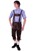 Lederhose donker bruin knee-over met borduursel, Kleding | Heren, Ophalen of Verzenden, Nieuw