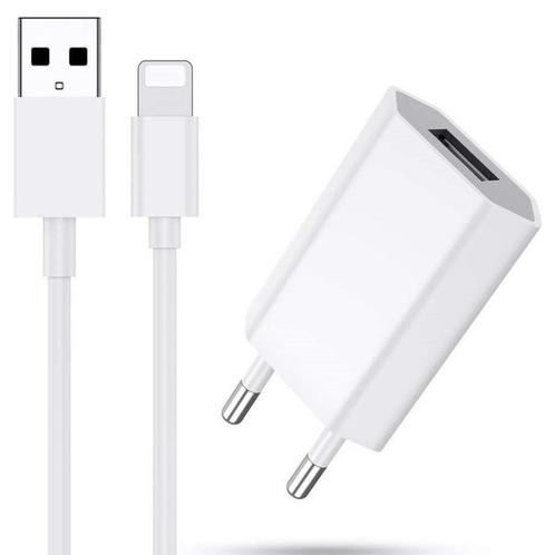 Oplader iPhone - Inclusief USB naar Apple Lightning Kabel, Telecommunicatie, Mobiele telefoons | Telefoon-opladers, Ophalen of Verzenden