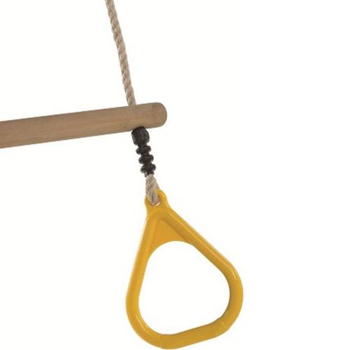 Houten Ringtrapeze met Kunststof Ringen Geel, Kinderen en Baby's, Speelgoed | Buiten | Speeltoestellen, Nieuw, Ophalen of Verzenden