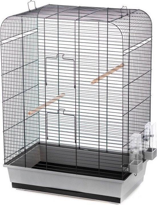 Duvo+ Nina - Vogelkooi - Zwart - 54 x 34 x 75 cm, Dieren en Toebehoren, Vogels | Hokken en Kooien, Vogelkooi, Nieuw, Metaal, Ophalen of Verzenden