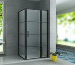 Douchecabine Frame Raster – Zwart Mat – 80 x 120 cm –, Ophalen of Verzenden, Nieuw, Glas, Bad