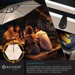 KESSER® Zweefparasol met LED Solar Verlichting en voet 350cm, Verzenden, Nieuw