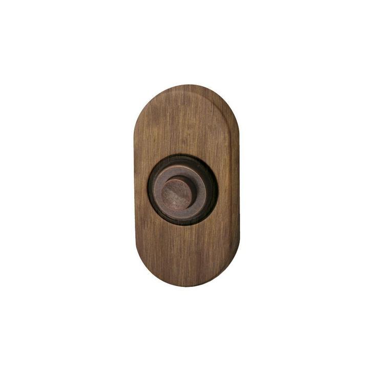 Beldrukker ovaal - mat brons, Huis en Inrichting, Deurbellen, Nieuw, Verzenden