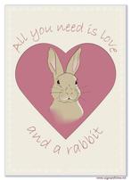 Wand Decoratie All You Need Is Love and a Rabbit, Nieuw, Overige typen, Verzenden