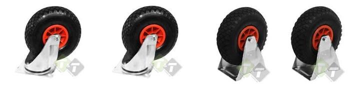 26 Cm Luchtwiel Tot 136KG - Rode Kunstof Luchtwielen - 2x Zw, Doe-het-zelf en Verbouw, Zwenkwielen, Nieuw, Ophalen of Verzenden