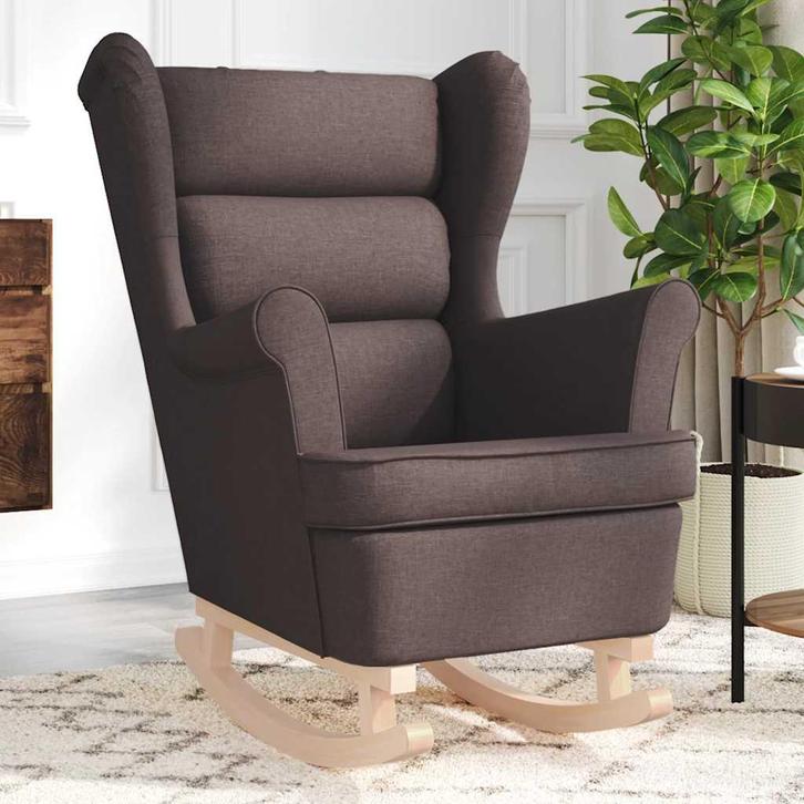vidaXL Schommelstoel 74x90x102 cm stof donkerbruin, Huis en Inrichting, Fauteuils, Nieuw, Verzenden