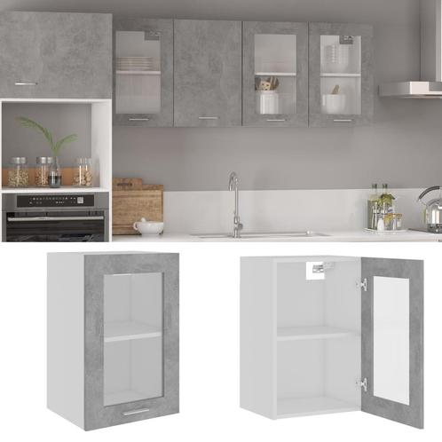 vidaXL Hangkast Lyon 40x31x60 cm bewerkt hout betongrijs, Huis en Inrichting, Keuken | Keukenelementen, Grijs, Nieuw, Verzenden