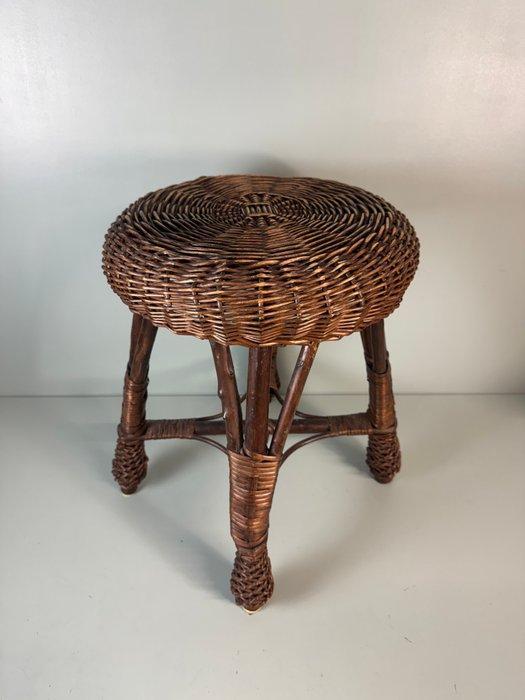 Kruk - Rattan - Vintage Rotan Krukje, Antiek en Kunst, Kunst | Designobjecten