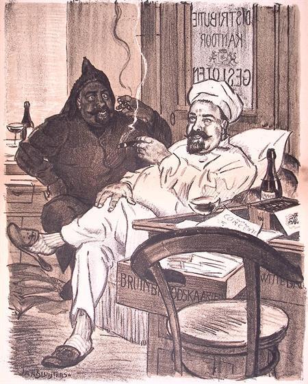 Spotprent over Posthuma en schaarsheid in Nederland tijde..., Antiek en Kunst, Kunst | Litho's en Zeefdrukken, Verzenden