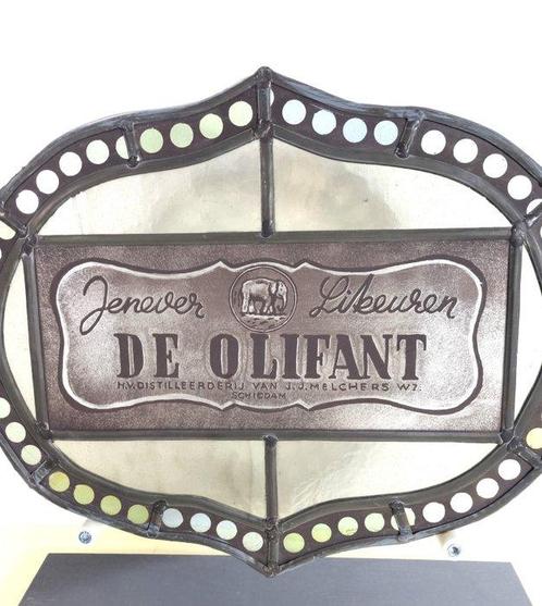 Glas-in-loodraam - 1950-1960 - De Olifant, Antiek en Kunst, Curiosa en Brocante