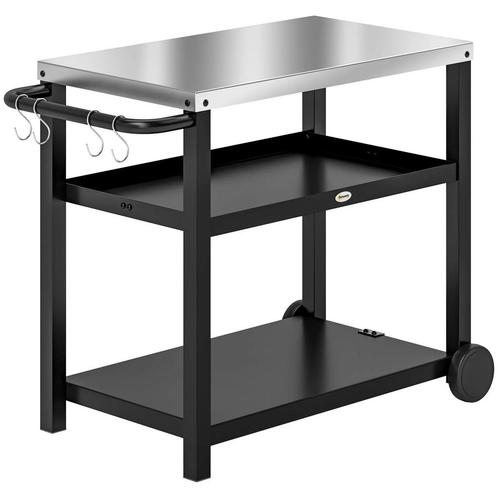TRUUSK Grillwagen 3-Lagen Serveerwagen Met Werkblad Planken, Tuin en Terras, Houtskoolbarbecues, Nieuw, Verzenden
