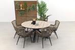 Jasmine natural / Garden Impressions Edison 148 cm. - ronde, Verzenden, Nieuw, Wicker, Tuinset