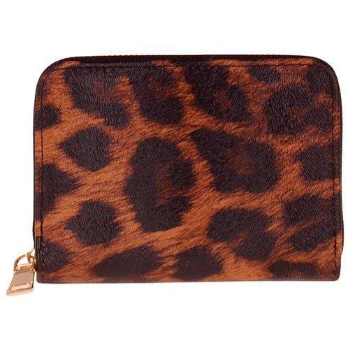 Portemonnee leatherlook bruin met luipaardprint - 14x10cm NI, Sieraden, Tassen en Uiterlijk, Portemonnees, Nieuw, Ophalen of Verzenden