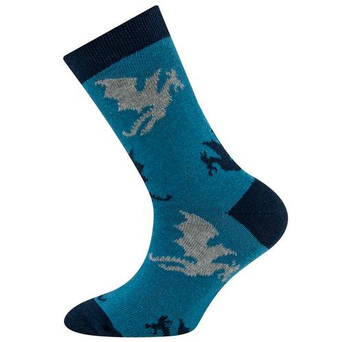 Kindersok Ewers - Staalblauw met Draken Grijs/Donkerblauw-35, Kinderen en Baby's, Kinderkleding | Schoenen en Sokken, Jongen, Nieuw