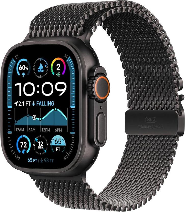 Apple - Watch Ultra 2 - LTE 49mm - Milanese Loop M - Tita..., Sieraden, Tassen en Uiterlijk, Smartwatches, Nieuw, Verzenden