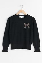 Zwarte meisjestrui met strik -Herfst/Wintercollectie|NIEUW, Ophalen of Verzenden, Nieuw, Meisje