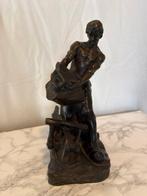Edouard Drouot (1859 - 1945) - sculptuur, Der Steinhauer, Le, Antiek en Kunst