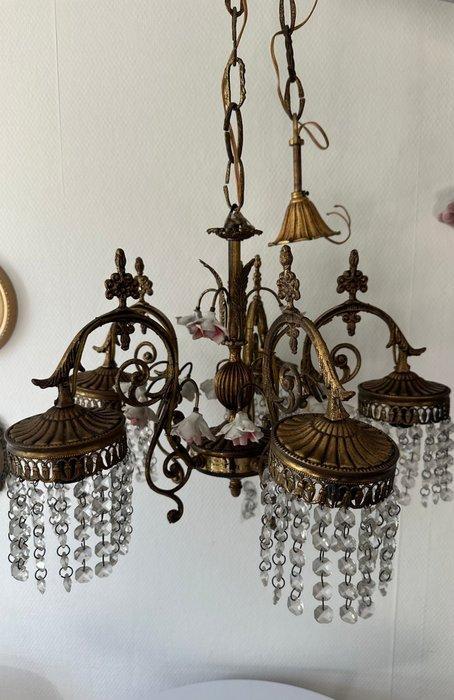 Plafondlamp - Kristal, Keramiek, Messing - Elegant+, Antiek en Kunst, Curiosa en Brocante