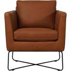 Leren fauteuil Crossover - Rancho Cognac (cognac), Nieuw, Ophalen of Verzenden, 50 tot 75 cm, Industrieel, Modern
