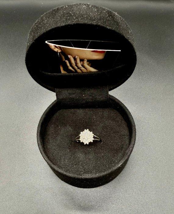 Zonder Minimumprijs - Ring - 9 kt. Witgoud - Diamant, Sieraden, Tassen en Uiterlijk, Ringen