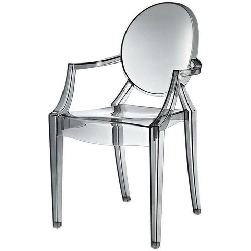 Eetkamerstoel met armleuning  Kunststof Grijs - Armstoel, Huis en Inrichting, Stoelen, Grijs, Nieuw, Ophalen of Verzenden