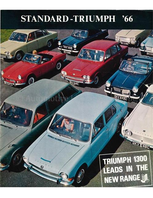 1966 TRIUMPH PROGRAMMA BROCHURE ENGELS, Boeken, Auto's | Folders en Tijdschriften