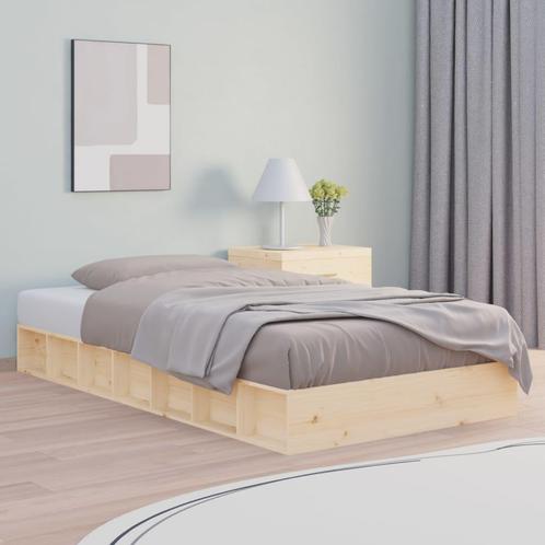 vidaXL Bedframe massief hout 90x200 cm, Huis en Inrichting, Slaapkamer | Bedden, 90 cm, 200 cm, Bruin, Eenpersoons, Nieuw, Hout