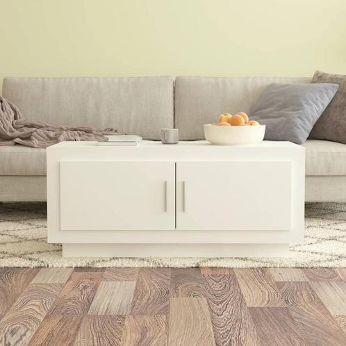 vidaXL Salontafel 102x50x45 cm bewerkt hout wit, Huis en Inrichting, Tafels | Salontafels, 100 tot 150 cm, Nieuw, Overige houtsoorten