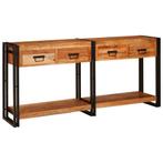 vidaXL Wandtafels 2 pcs Bruin 160 x 33 x 75 cm Massief, Verzenden, Vierkant, Nieuw, 75 cm of meer