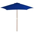 vidaXL Parasol met houten paal 270 cm blauw, Tuin en Terras, Parasols, Verzenden, Nieuw, Minder dan 1 meter