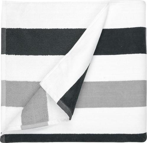 The One Strandlaken Stripe 90x190cm Antraciet/Licht Grijs, Huis en Inrichting, Badkamer | Badtextiel en Accessoires, Verzenden