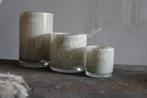 DUTZ cilinder windlicht taupe 10 x 10 cm, Huis en Inrichting, Woonaccessoires | Kandelaars en Kaarsen, Ophalen of Verzenden, Nieuw
