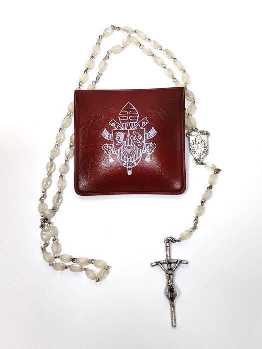 Rozenkrans - Zilveren rozenkrans van Paus Benedictus XVI,, Antiek en Kunst, Antiek | Boeken en Bijbels