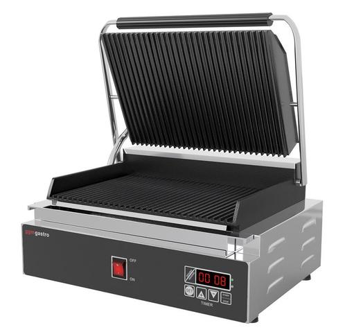 GGM Gastro | Contactgrill - 2,2 kW - Digitaal - boven & |, Witgoed en Apparatuur, Contactgrills, Verzenden