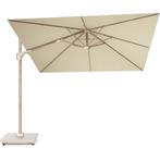 Challenger T2 premium parasol 300x300 cm teak champagne, Tuin en Terras, Parasols, Ophalen of Verzenden, Nieuw