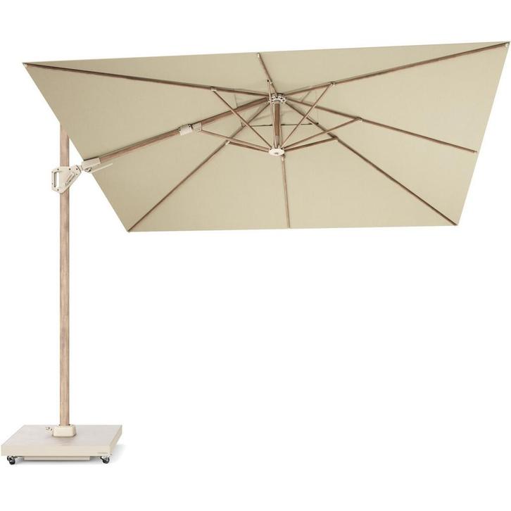 Challenger T2 premium parasol 300x300 cm teak champagne, Tuin en Terras, Parasols, Nieuw, Ophalen of Verzenden