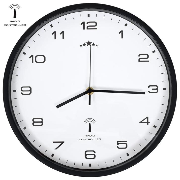 vidaXL Wandklok met quartz uurwerk radiogestuurd 31 cm wit, Huis en Inrichting, Woonaccessoires | Klokken, Nieuw, Verzenden